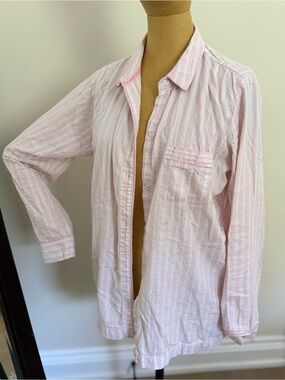 VICTORIA’S SECRET Pink and White Striped Pajama Top (M)